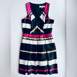 Trina Turk Striped Dress - Black, White, Pink, Gold